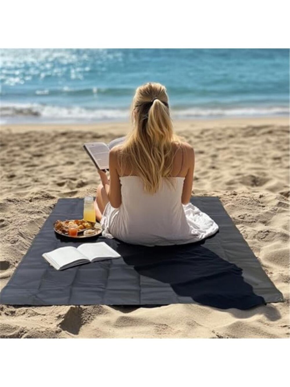Pocket Blanket Waterproof Sandproof Picnic Beach Camping Travel Mat - Picture 2 of 6